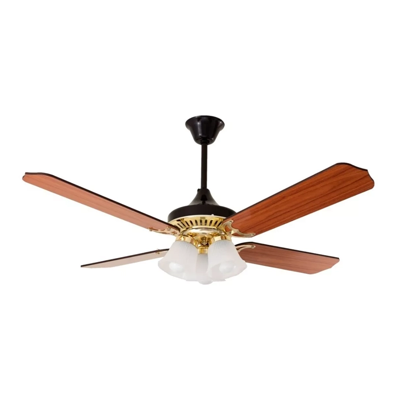 Ventilador De Techo Marrón Y Oro Con Araña