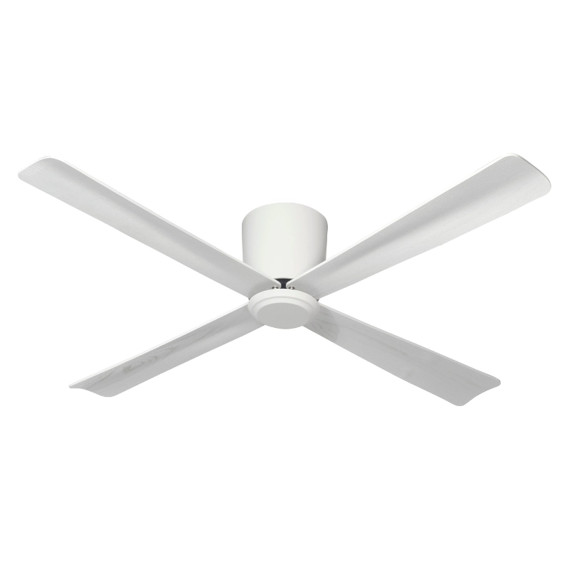 Ventilador Techo Blanco Laftdren 452A 4 Aspas Madera Control Remoto 126cm