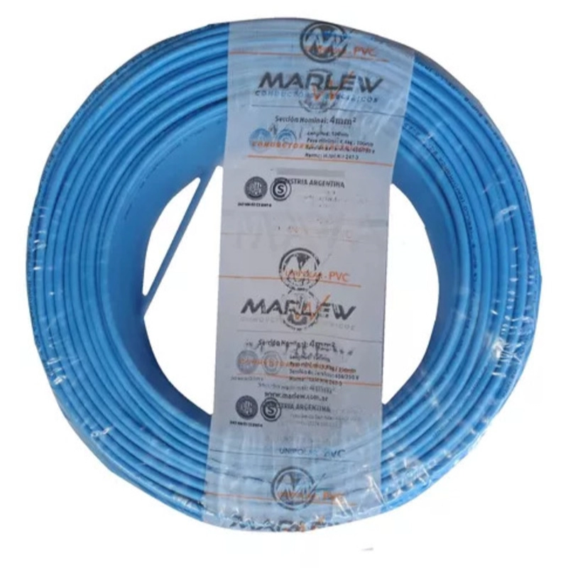 Rollo Cable Unipolar 1X4Mm2 Celeste 750V