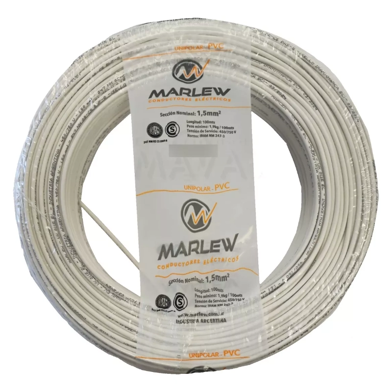 Rollo Cable Unipolar 1X1,5Mm2 Blanco 750V