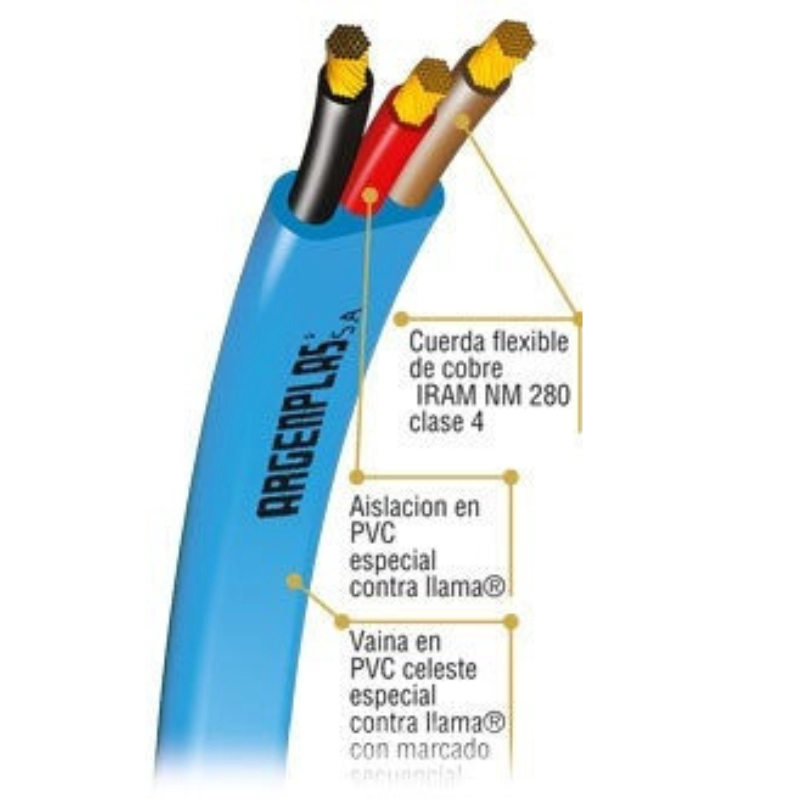 Cable Chato Para Bomba 3X10Mm2 X Metro