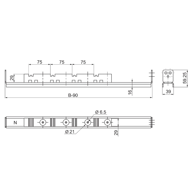 Soporte Embarrado Vertical 3200A 800
