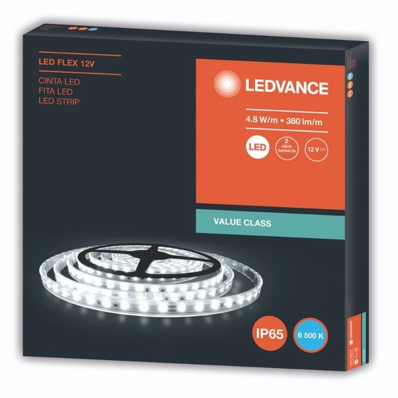 Tira LED Eco Flex blanco frío IP65 12V 4,8W x 5 metros