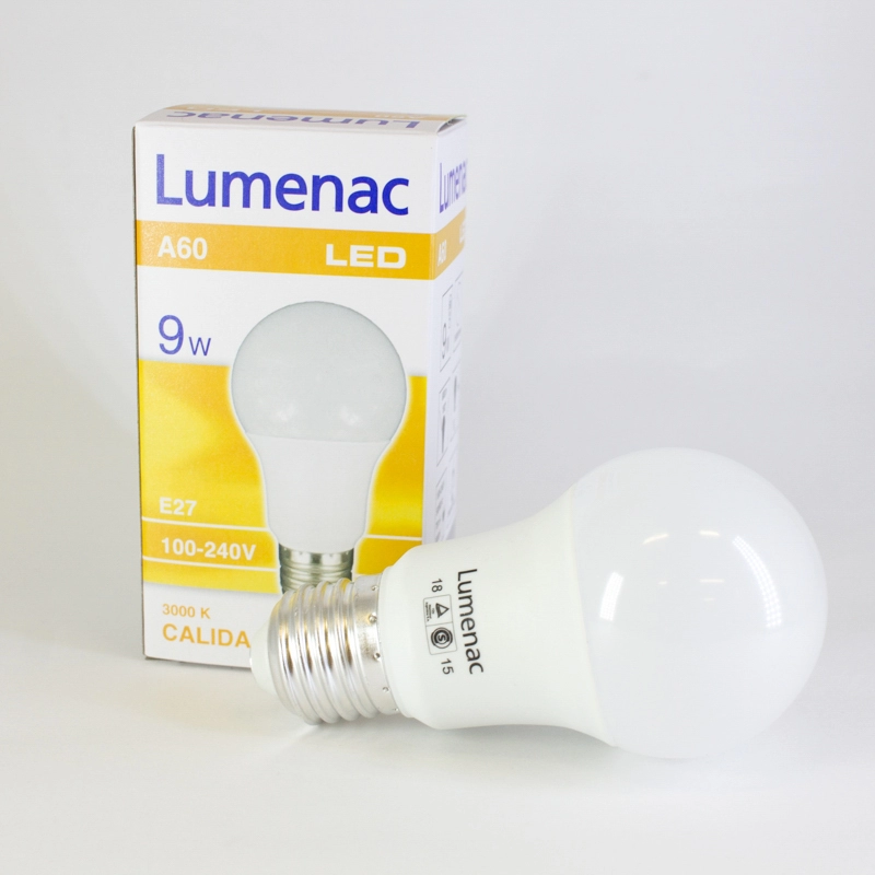 Lámpara LED 9W 3000ºK A60 220-240V