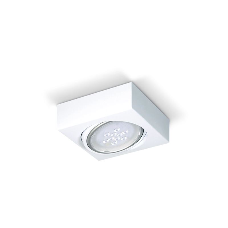 Plafon Vedia AR111 GU10 145X145X70Mm Cuadrado Movil Blanco
