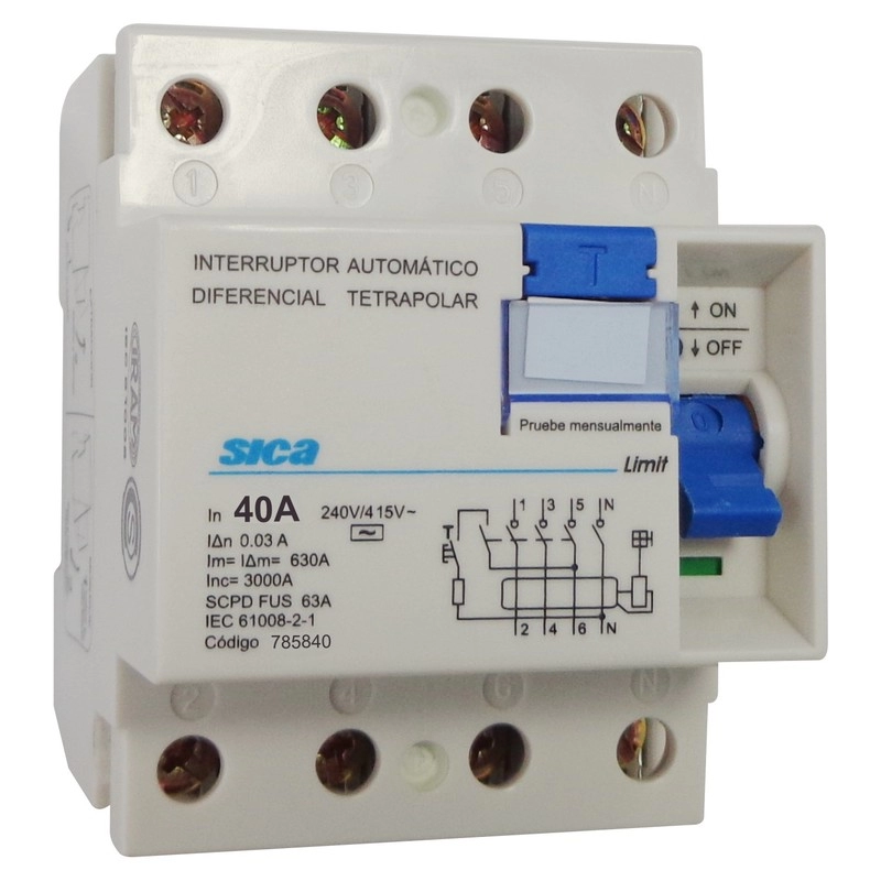 Interruptor diferencial Limit tetrapolar 40A 30mA