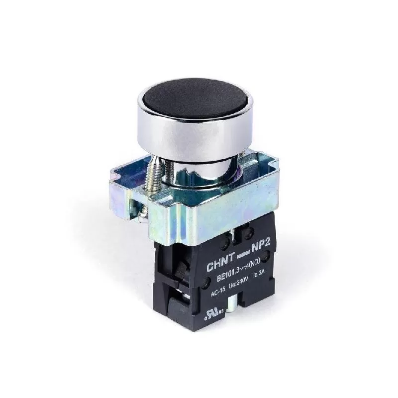 Pulsador Rasante NA Negro 22mm NP2-BA21 - CHINT