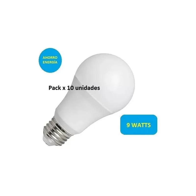 Pack De 10 Un Lampara Bulbo Led  9w  Luz Día 