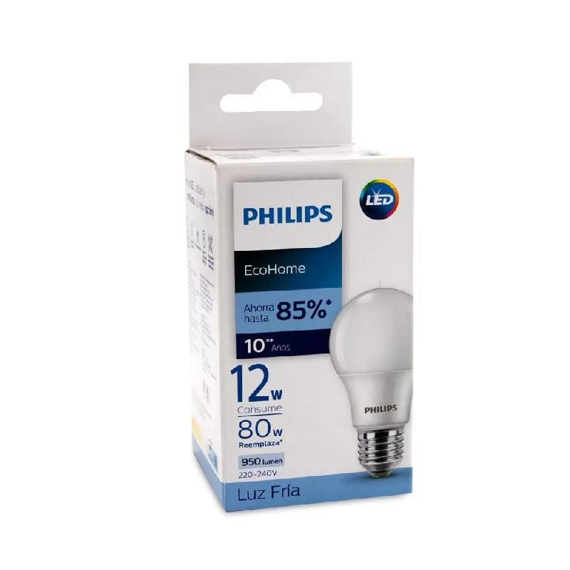 LAMPARA LED BULBO 12W E27 6500K FRIA PHILIPS