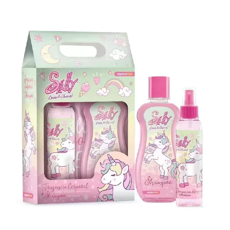 Algabo Sally Unicornio Kit Infantil Shampoo 200 ml + Body Splash 125 ml