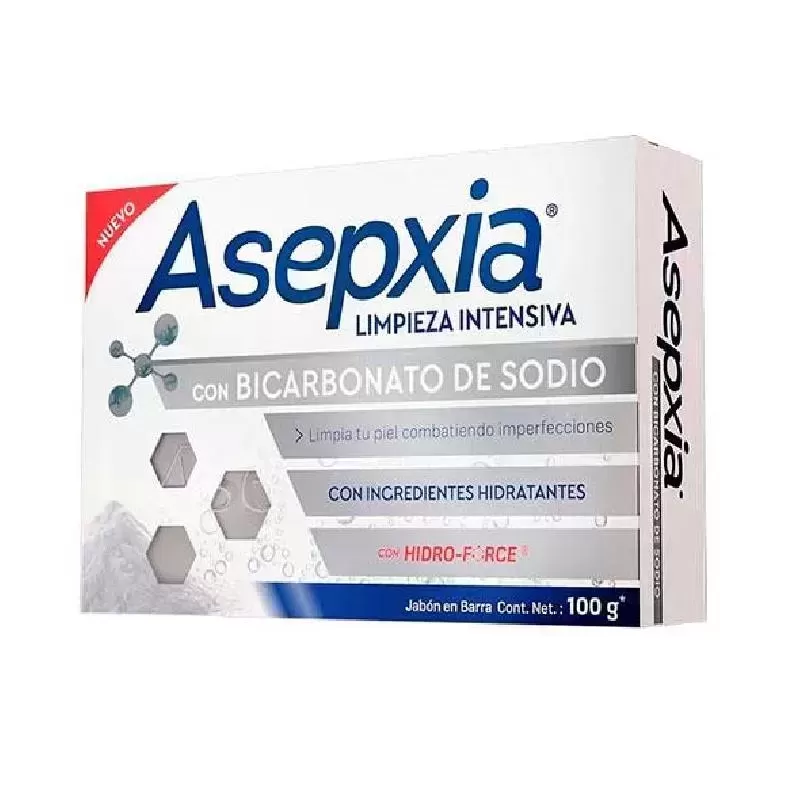 Asepxia Jabón de Tocador con Bicarbonato y Carbón 100g