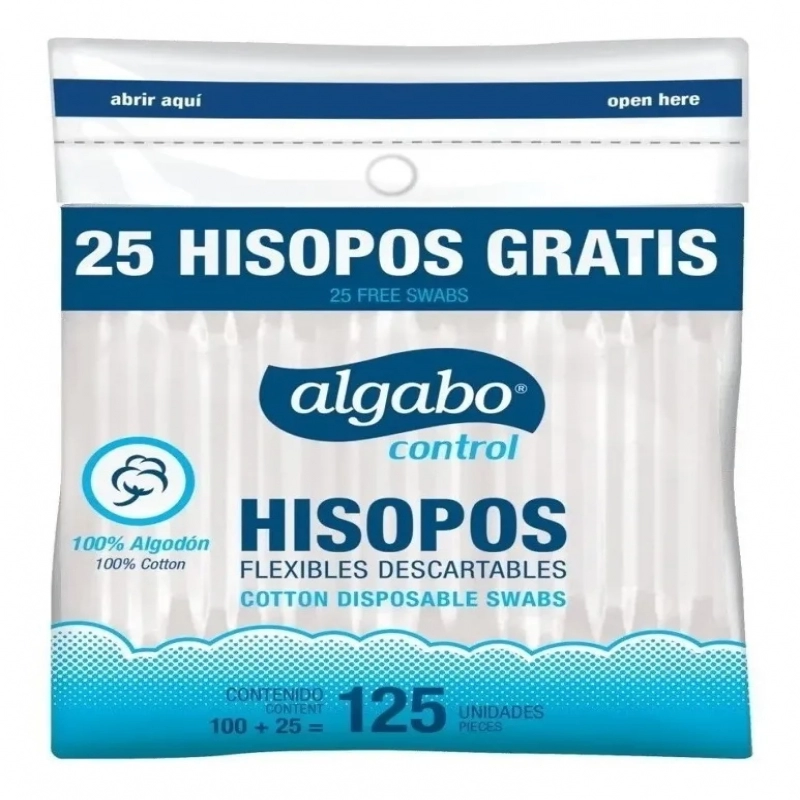 ALGABO HISOPOS X 125 BOLS