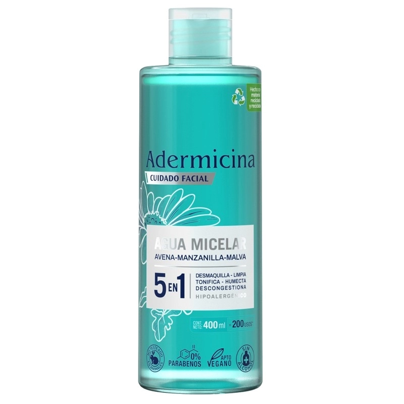Agua Micelar Desmaquillante y Purificante Adermicina x 400 ml