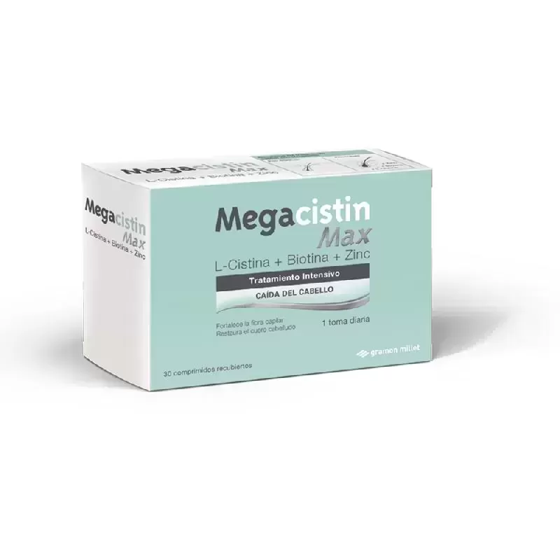 Suplemento para Cabello y Uñas Megacistin Max x 30 Comprimidos