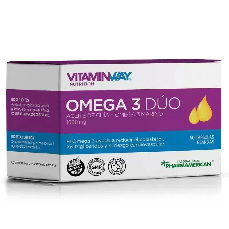 Pharmamerican Vitaway Omega 3 Duo Suplemento Dietario x 60 Cápsulas