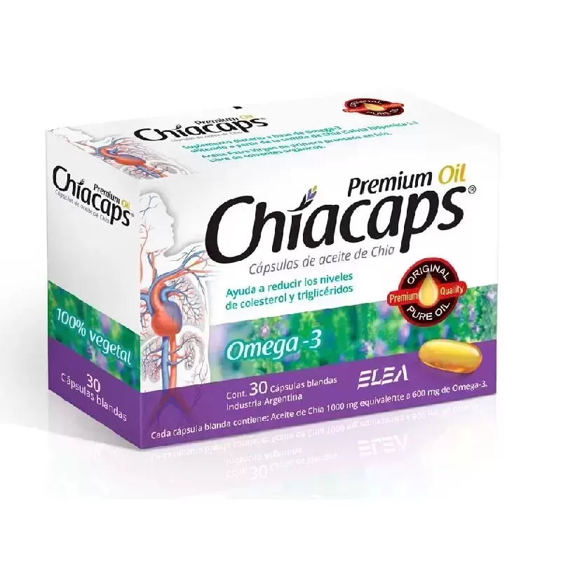 Chiacaps Premium Suplemento Dietario Aceite de Chía x 30 Cápsulas