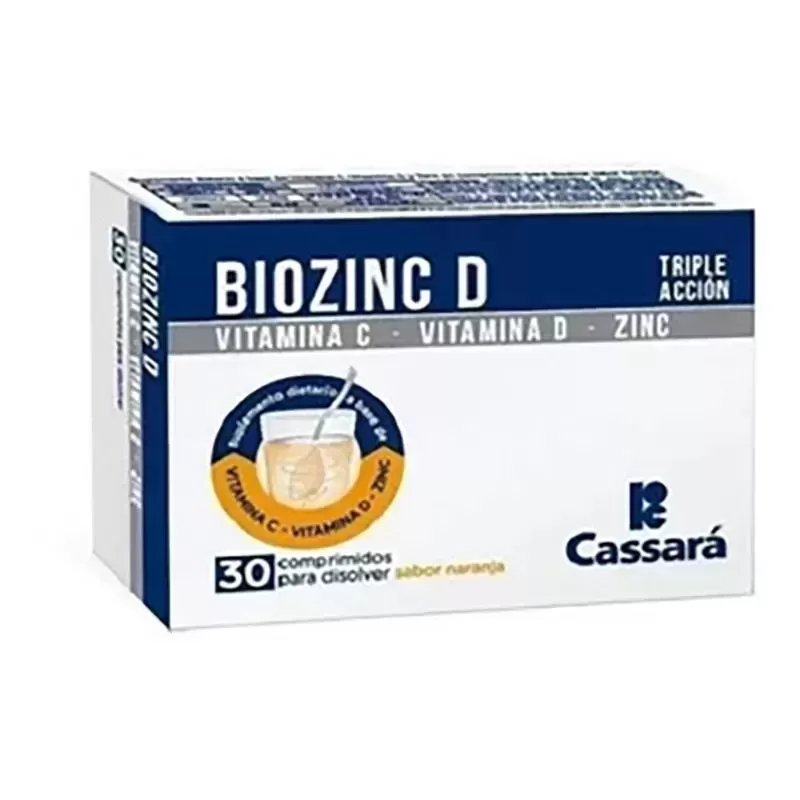 Biozinc d disol rap suplemento dietario 30 comp