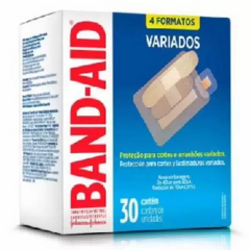Parches Curativos Protectores de Varias Formas Band-Aid x 30 unidades