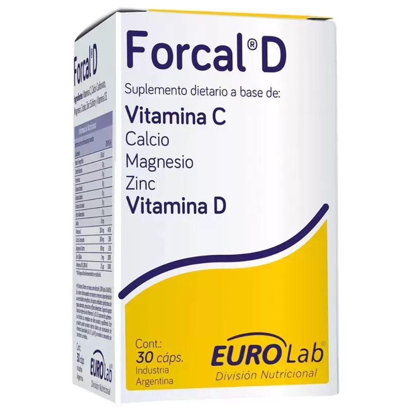 Eurolab Forcal D Calcio y Vitamina D x 30 Cápsulas