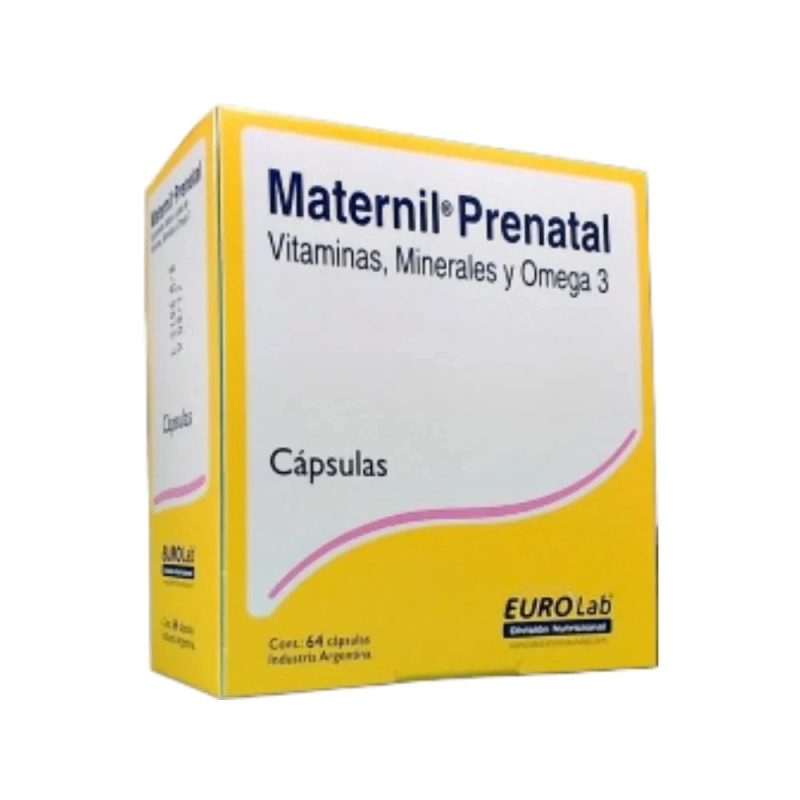 Eurolab Maternil Prenatal Suplemento Dietario x 64 Cápsulas