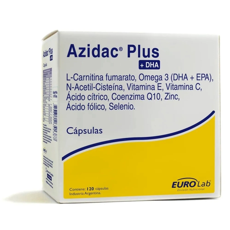 Eurolab Azidac Plus + DHA Suplemento de Probióticos y Omega 3 x 120 Cápsulas