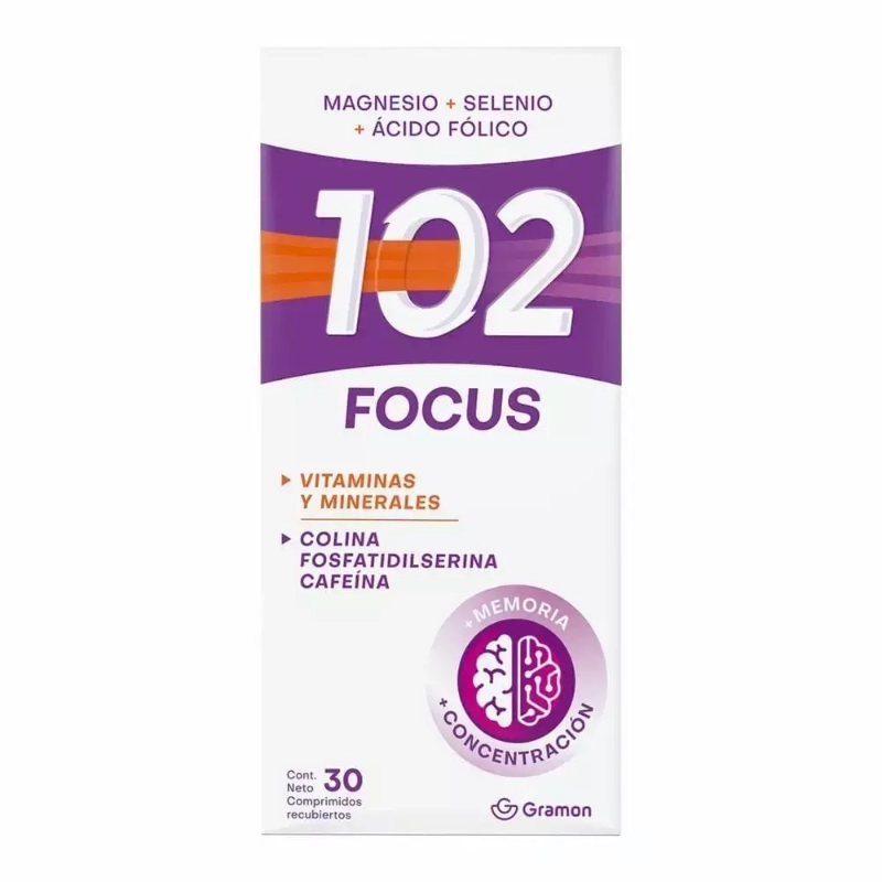 Suplemento Multivitamínico con Enfoque Mental Focus 102 Años 30 Comprimidos