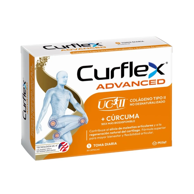 Suplemento para Articulaciones con Colágeno Tipo II Advance Curflex x 30 Comprimidos