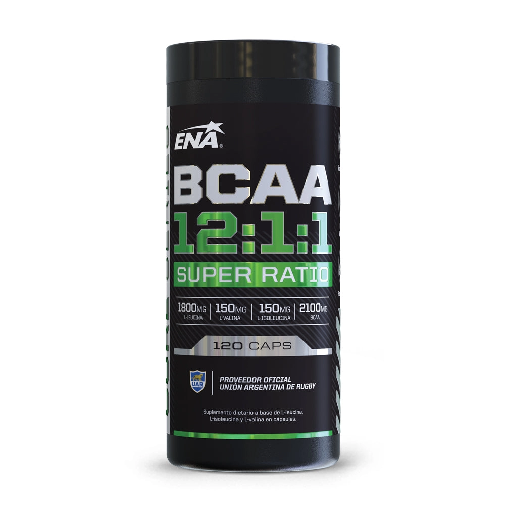 ENA Nutritionals BCAA 12:1:1 Aminoácidos 120 Cápsulas