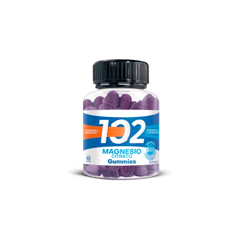 102 Años de Plus Magnesio Gummies Suplemento Dietario x 90 Gomitas