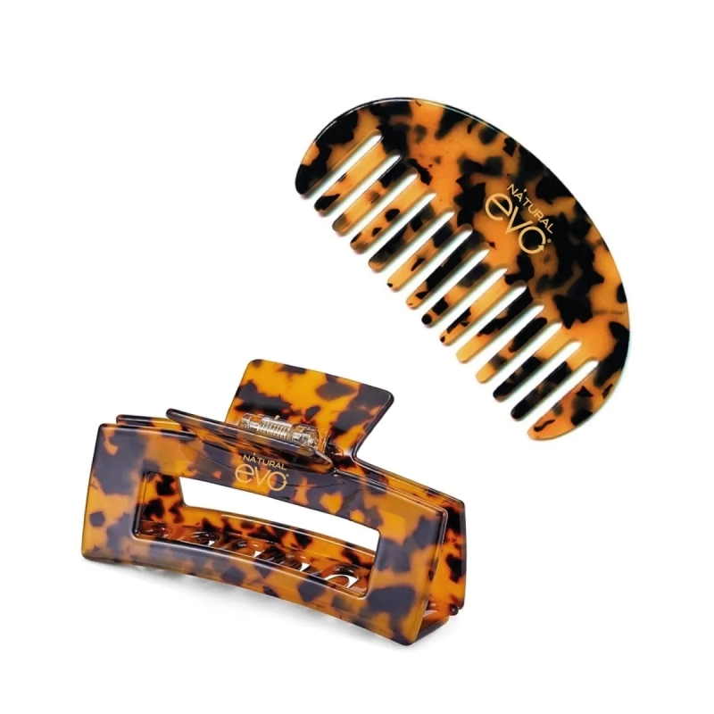 Evo Hair Fashion Set Peine Desenredante + Hebilla Carey