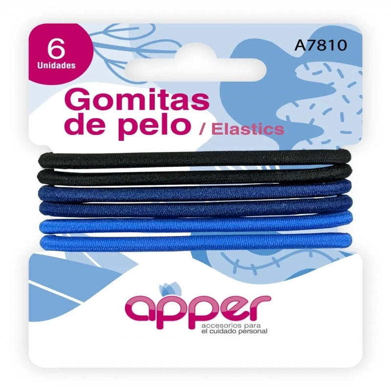 GOMITAS P/PELO AZ/NE X 6