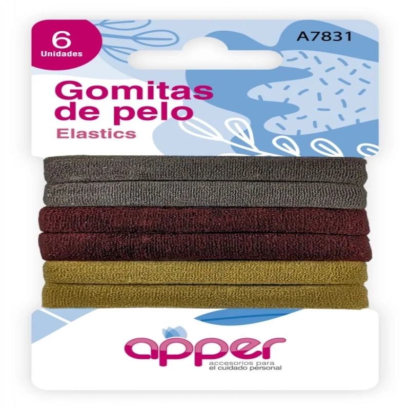 GOMITAS P/PELO COLOR X 6