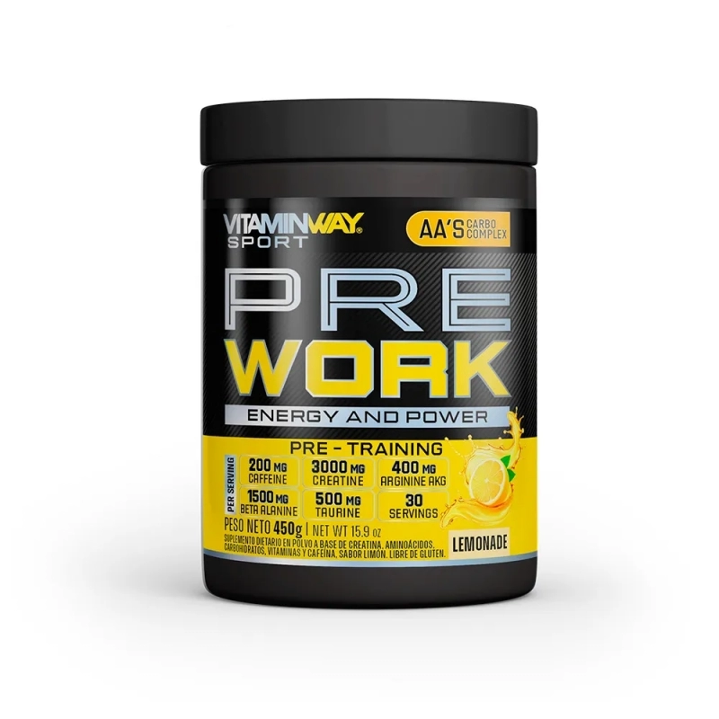 Vitamin Way Pre Work Pre-Entrenamiento Sabor Limonada 450 g