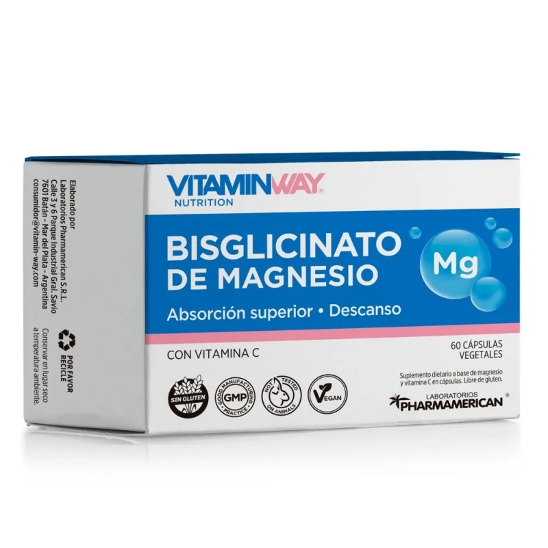 Vitamin Way Bisglicinato de Magnesio Suplemento x 60 Cápsulas