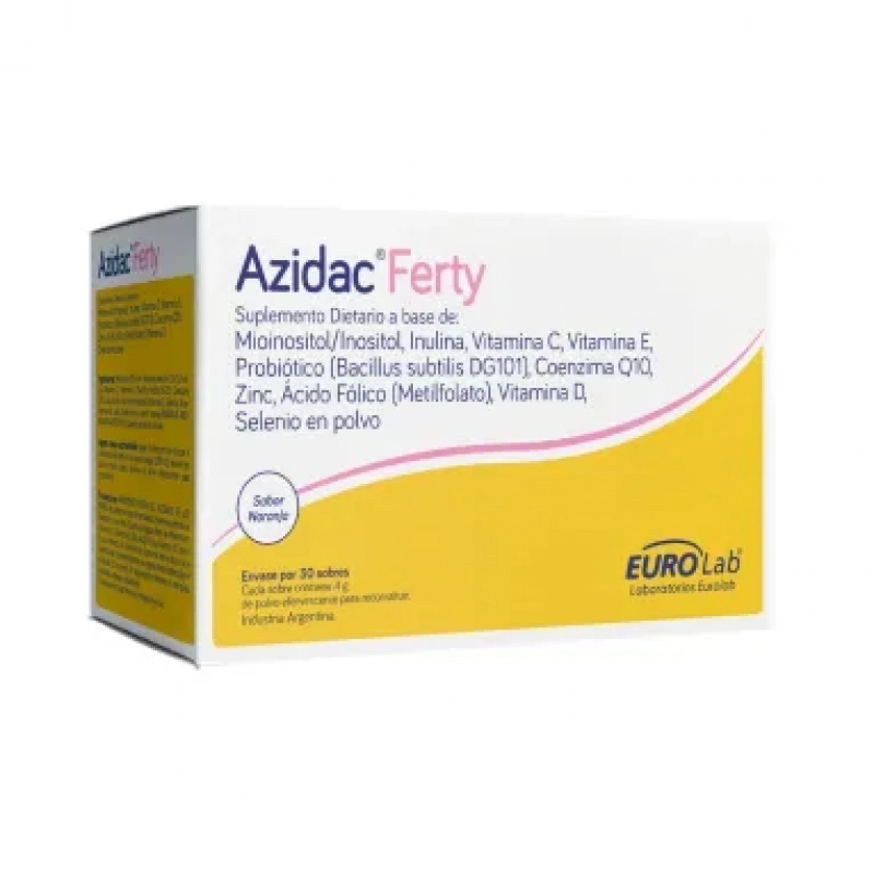 Eurolab Azidac Ferty Suplemento en Polvo Sabor Naranja x 30 Sobres