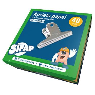 Aprietapapeles Niquelado 40 mm Sifap Por Unidad Art.2200312215