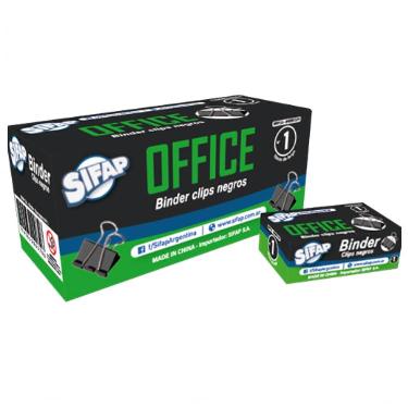 Aprietapapeles Super Clip 1 19 mm Negro Sifap por Unidad ART.2200112112