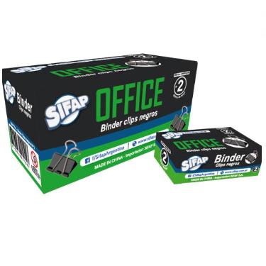 Aprietapapeles Super Clip 2 25 mm Negro Sifap Por Unidad Art.2200122112