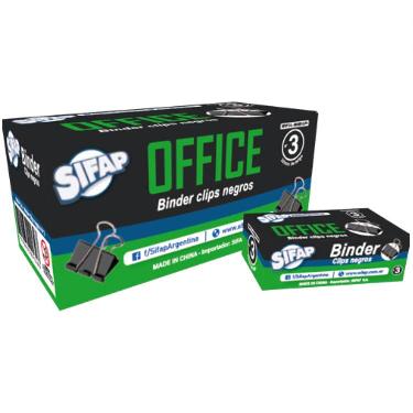 Aprietapapeles Super Clip 3 32 mm Negro Sifap Por Unidad Art.2200132114