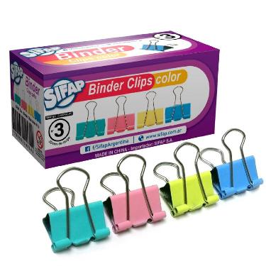 Aprietapapeles Super Clip 3 32 mm Celeste Pastel Sifap por Unidad