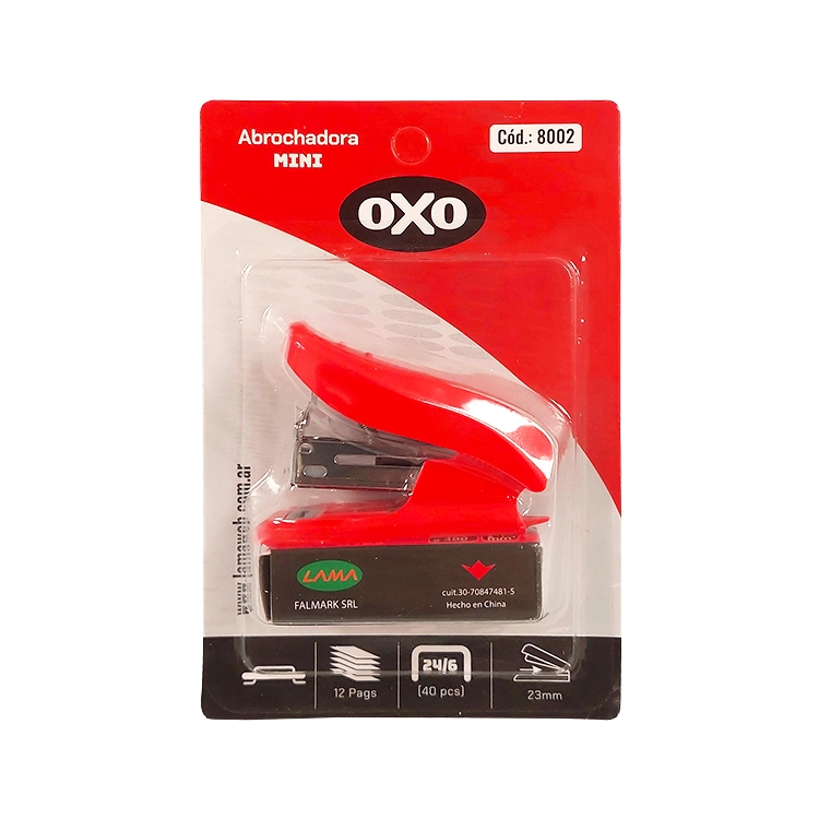 Abrochadora Mini Oxo 24-6 Turquesa Rojo en Blister Art.8002