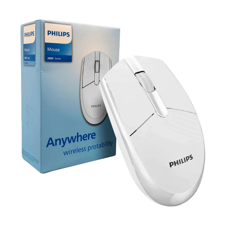 Mouse Philips Serie 3000 Wirelless USB 1600DPI Blanco Art.SPK7337W
