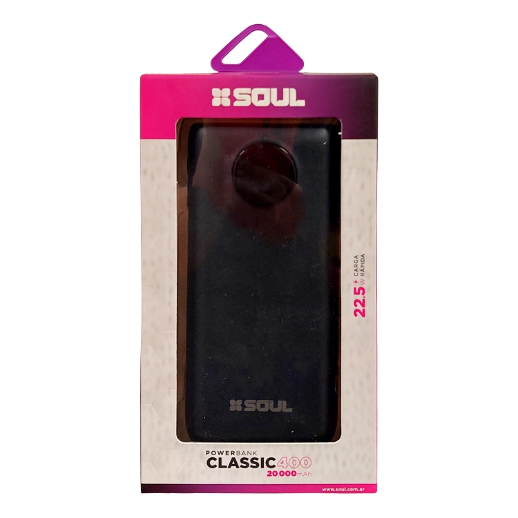 Cargador Portatil Soul Classic Negro 400 PSB-C42022TNE 20000 MAH Art.164-75521