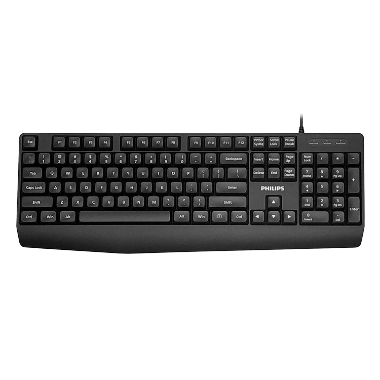Teclado Philips Serie 2000 USB 104 Keys Negro Art.SPT6237B