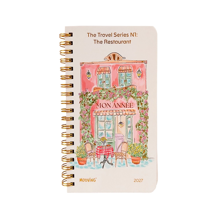 Agenda Mooving Pocket 2027 Pocket Travel Monannee Blanca con Espiral Semana a la Vista Art.1409105