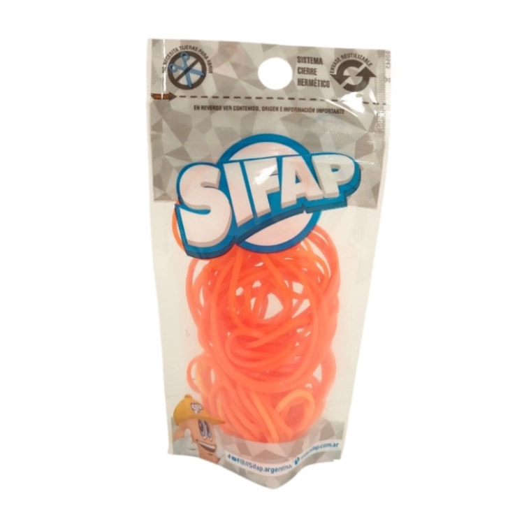 Bandas Elasticas de Caucho Sifap Naranja x 16grs Art.88161