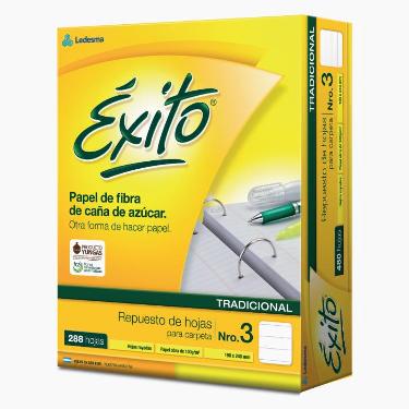 Repuesto Escolar de Carpeta Exito N°3 Ecologico 288 Hojas Rayado ART.100908