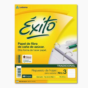 Repuesto Escolar de Carpeta Exito N°3 Ecologico 48 Hojas Rayado ART.100905