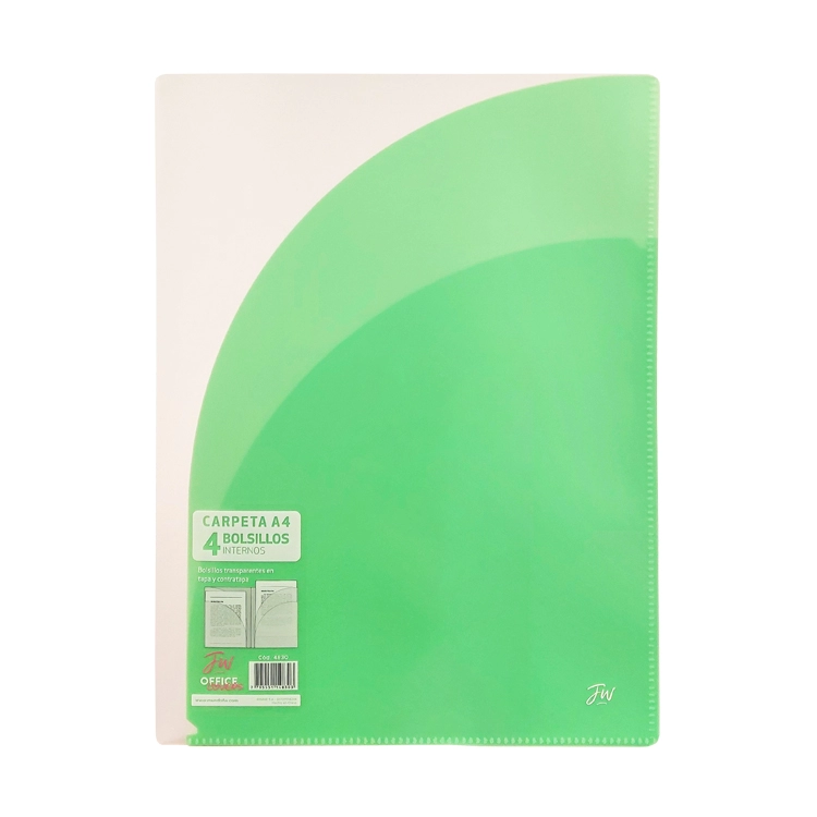 Carpeta FW A4 Con Bolsillo Verde Pastel Art.4830