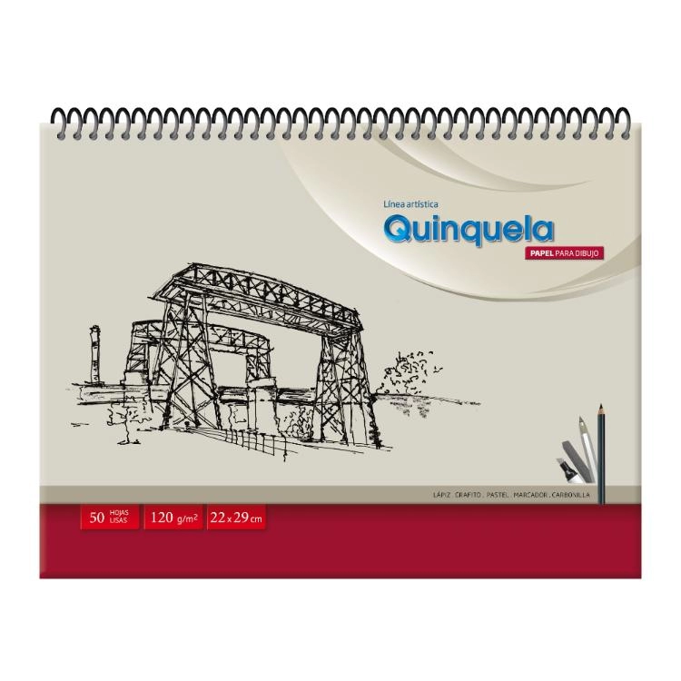 Cuaderno Con Espiral Quinquela Arte 22X29 50 Hojas Liso ART.102799